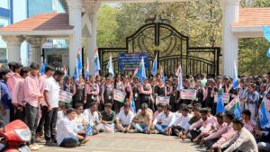ATNCC ಕಾಲೇಜ್ ಖಾಸಗಿಕರಣಗೊಳಿಸುವುದನ್ನು ಕೈ ಬಿಡುವಂತೆ NSUI ಬೃಹತ್ ಪ್ರತಿಭಟನೆ…